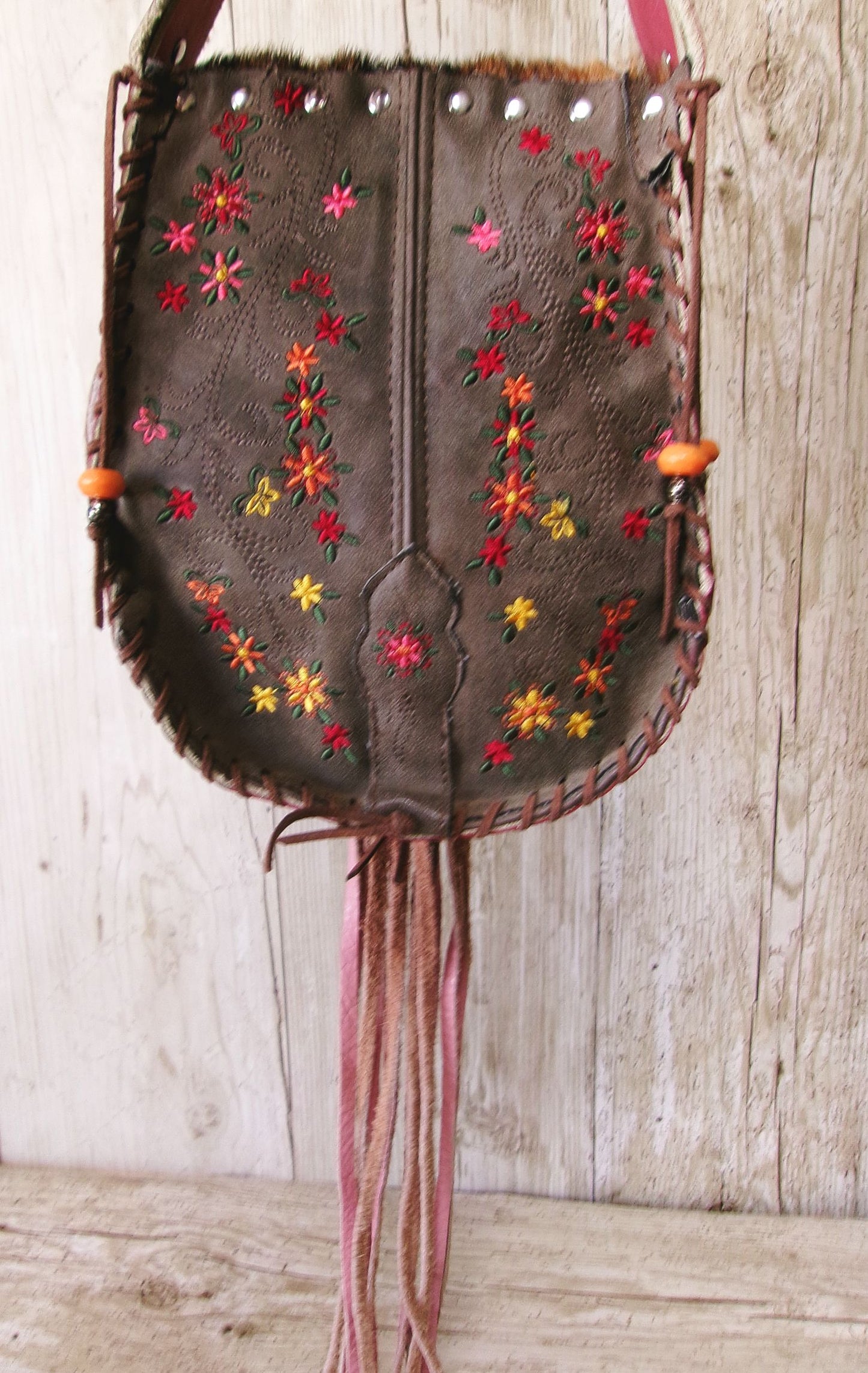 Boho Bag with Fringe BB04 handcrafted from cowboy boots. Shop  at ChrisThompsonBags.com and buy the best ["fringe","hair on hide","handpainted"] at Chris Thompson Bags.