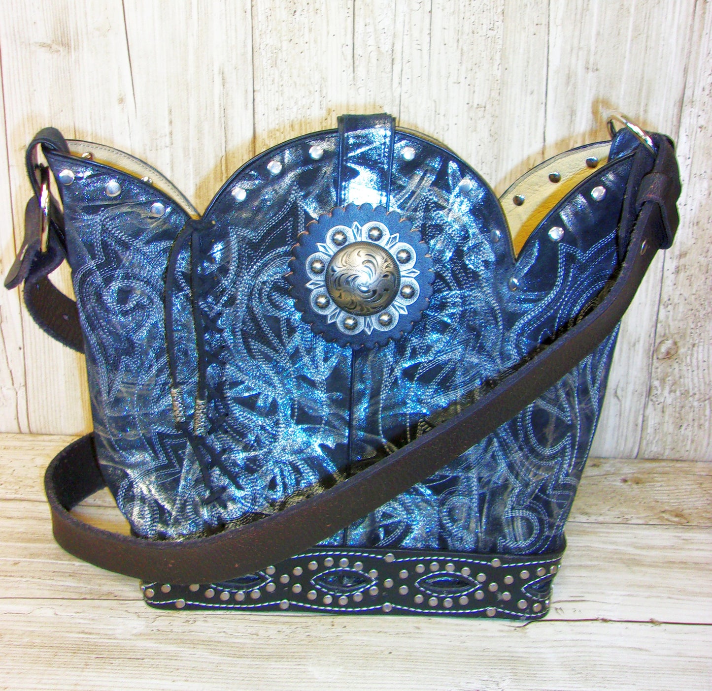 Western Nights Hipster & Leather Bag Bundle - 6pc Set handcrafted from cowboy boots. Shop  at ChrisThompsonBags.com and buy the best [] at Chris Thompson Bags.
