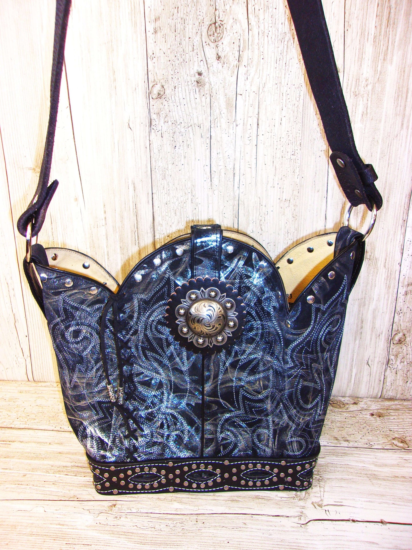 Western Nights Hipster & Leather Bag Bundle - 6pc Set handcrafted from cowboy boots. Shop  at ChrisThompsonBags.com and buy the best [] at Chris Thompson Bags.