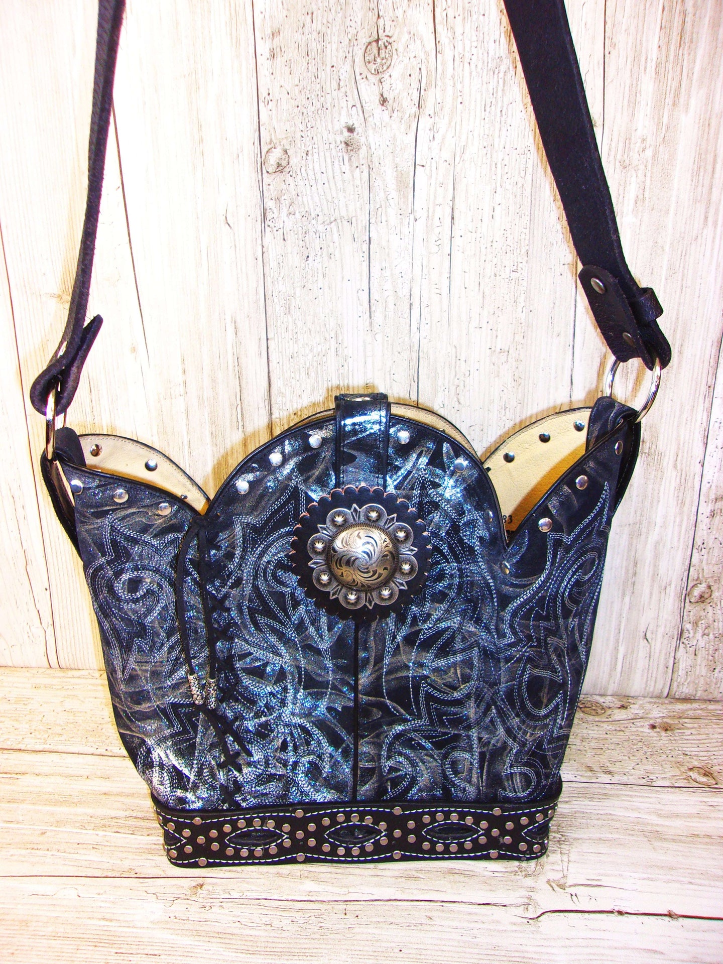 Western Nights Hipster & Leather Bag Bundle - 6pc Set handcrafted from cowboy boots. Shop  at ChrisThompsonBags.com and buy the best [] at Chris Thompson Bags.
