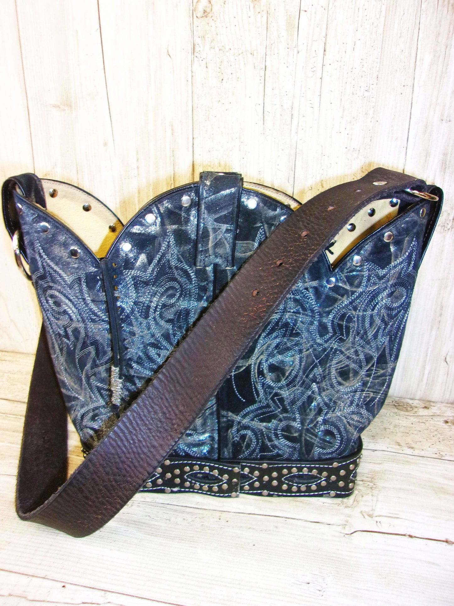 Western Nights Hipster & Leather Bag Bundle - 6pc Set handcrafted from cowboy boots. Shop  at ChrisThompsonBags.com and buy the best [] at Chris Thompson Bags.