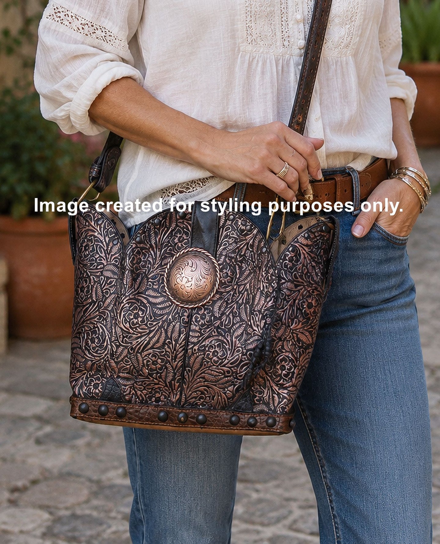 Bucket Bag Cowboy Boot Purse BK126