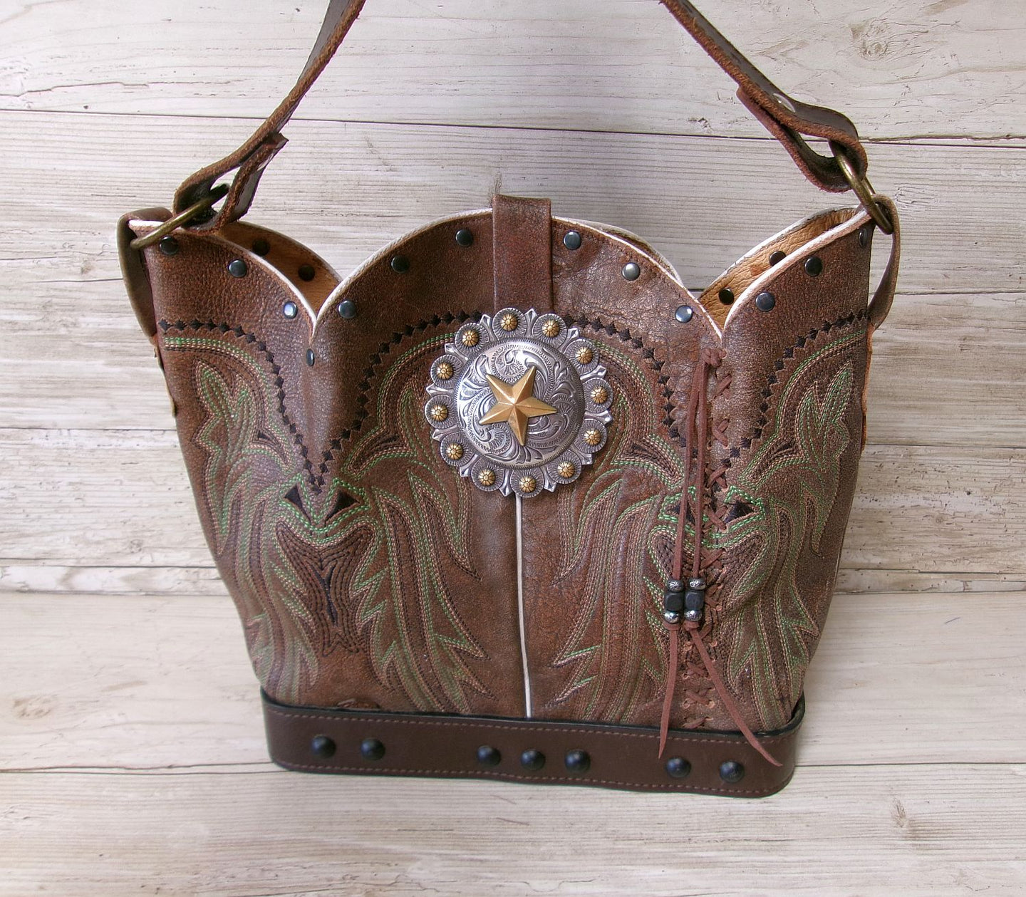 Bucket Bag Cowboy Boot Purse BK129