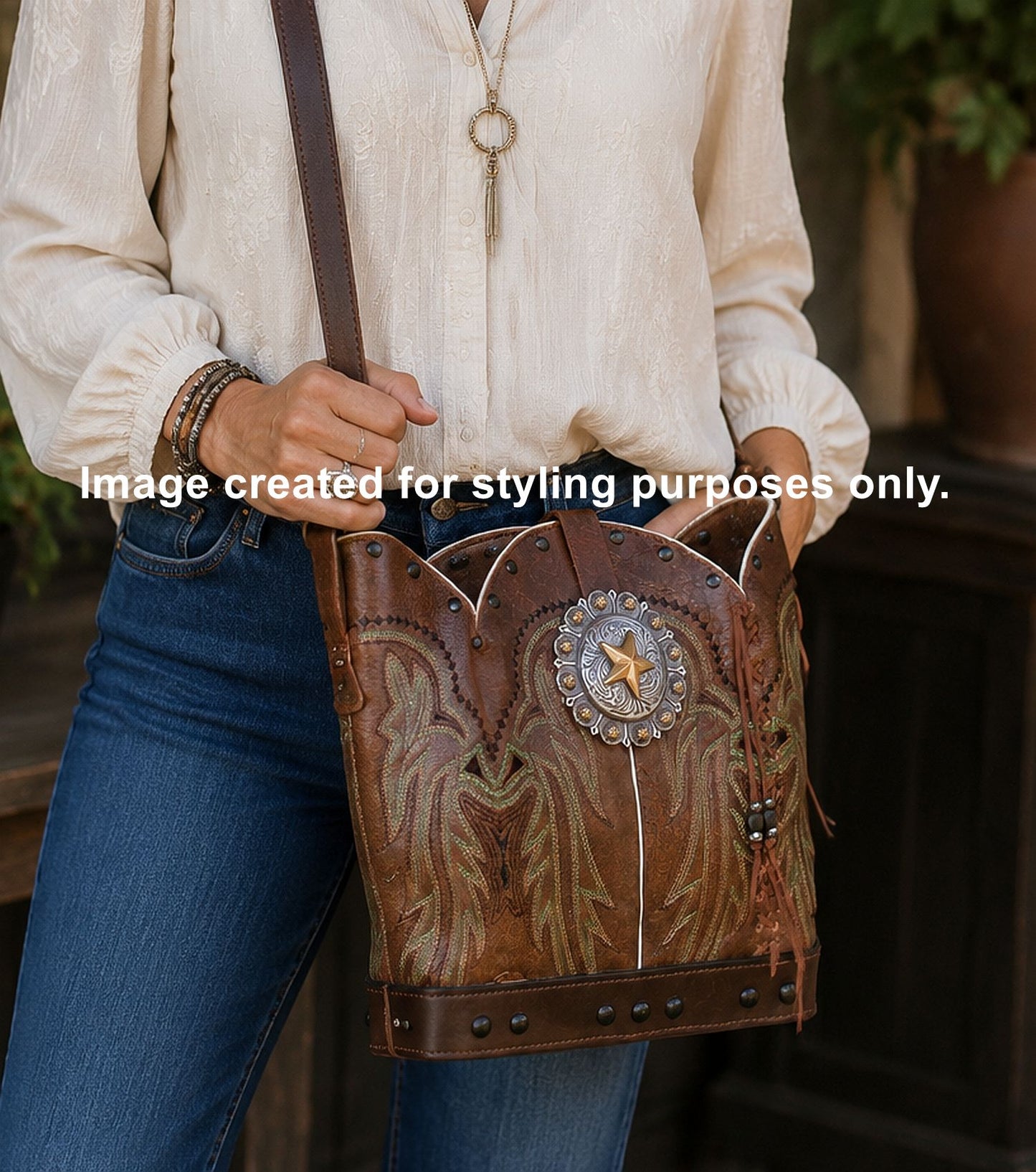 Bucket Bag Cowboy Boot Purse BK129