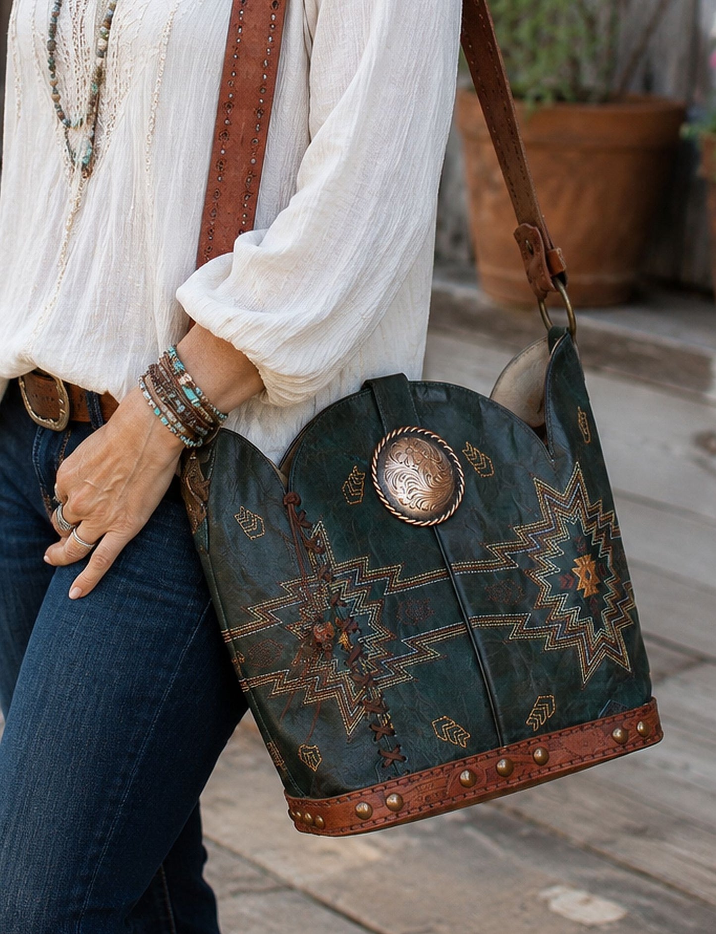 Bucket Bag Cowboy Boot Purse BK137