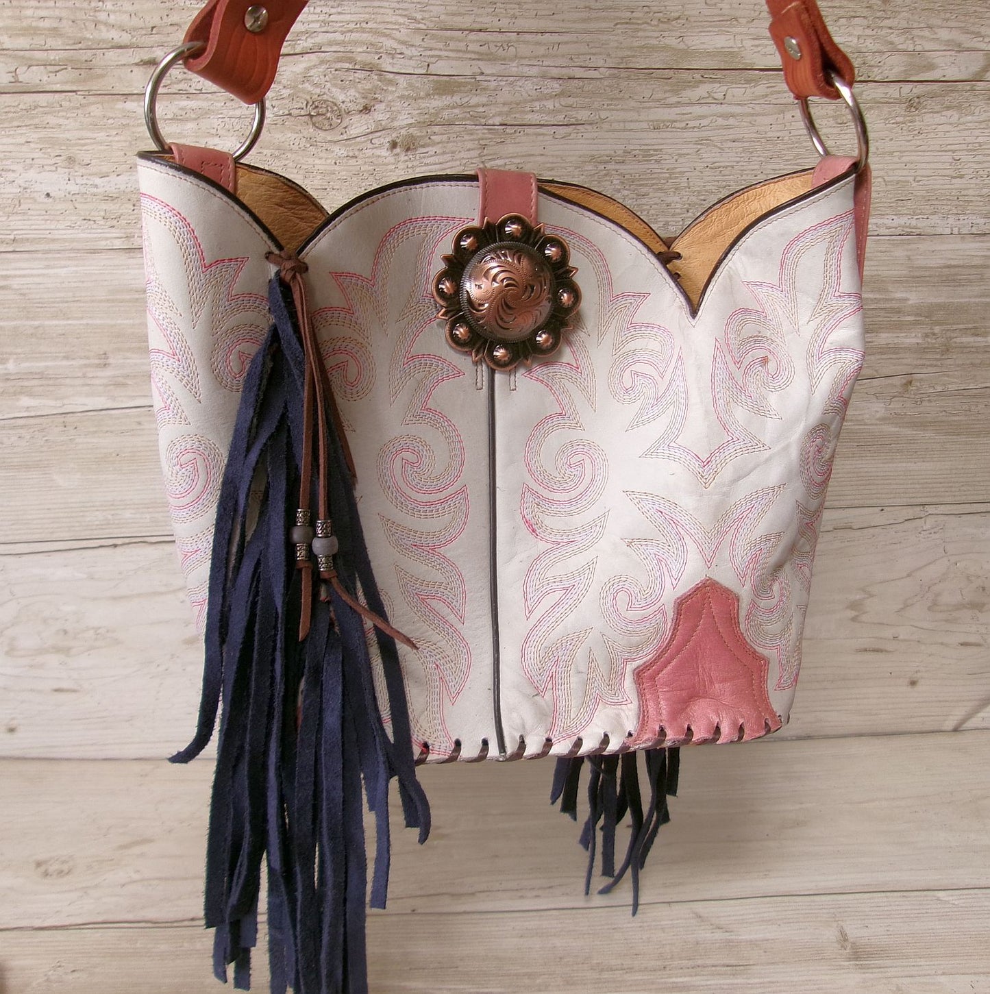 Bucket Bag Cowboy Boot Fringe Purse BK142