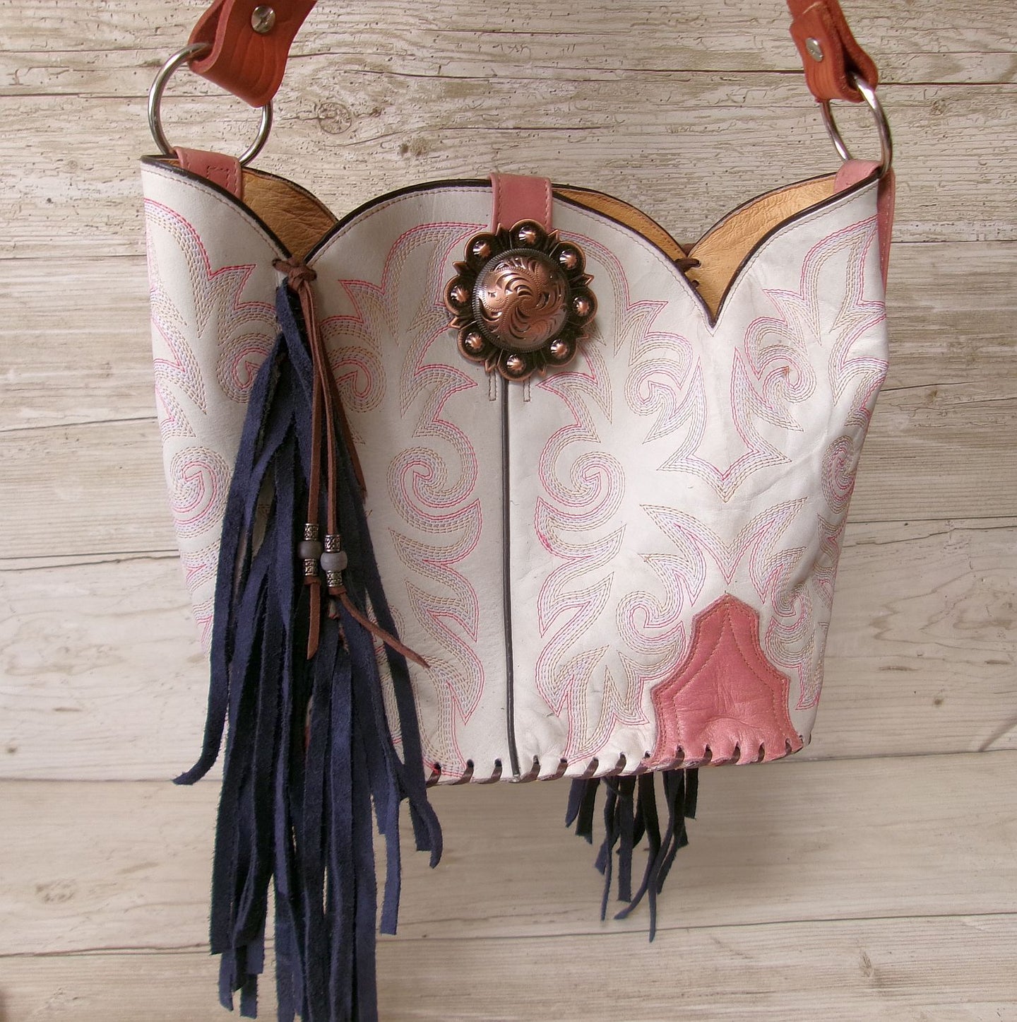 Bucket Bag Cowboy Boot Fringe Purse BK142