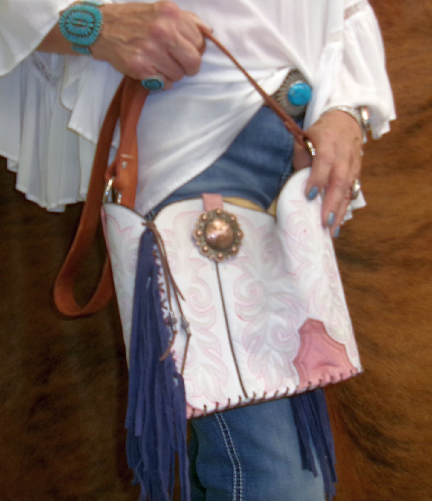 Bucket Bag Cowboy Boot Fringe Purse BK142