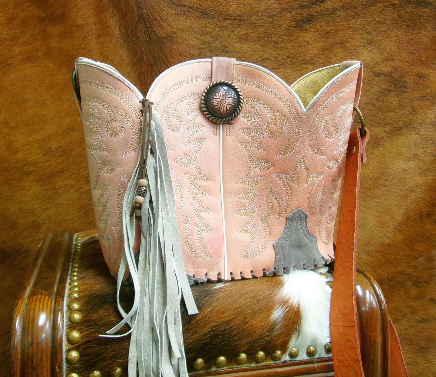 Western Boutique 6Pc Purse Bundle | Fringe & Crossbody handcrafted from cowboy boots. Shop  at ChrisThompsonBags.com and buy the best ["cheetah"] at Chris Thompson Bags.