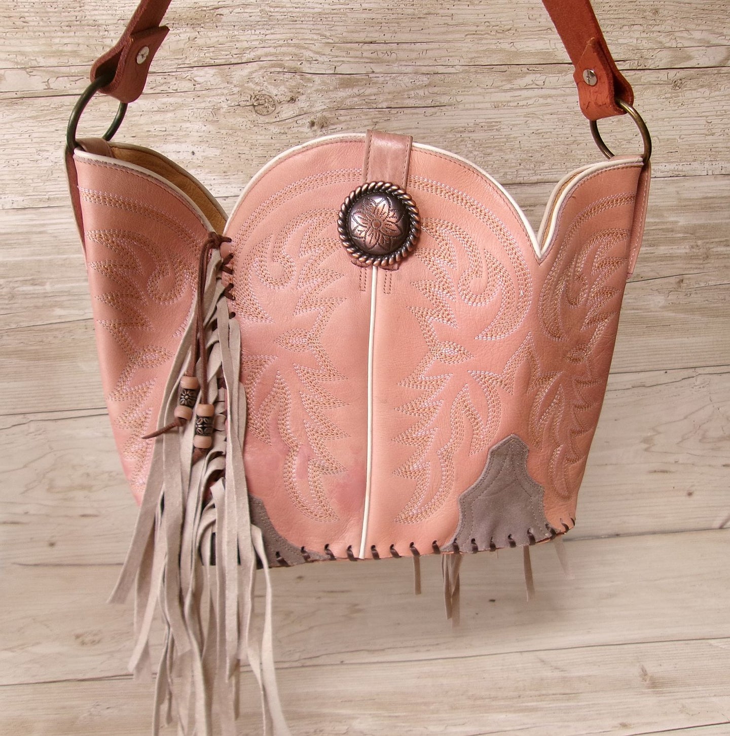 Bucket Bag Cowboy Boot Fringe Purse BK144