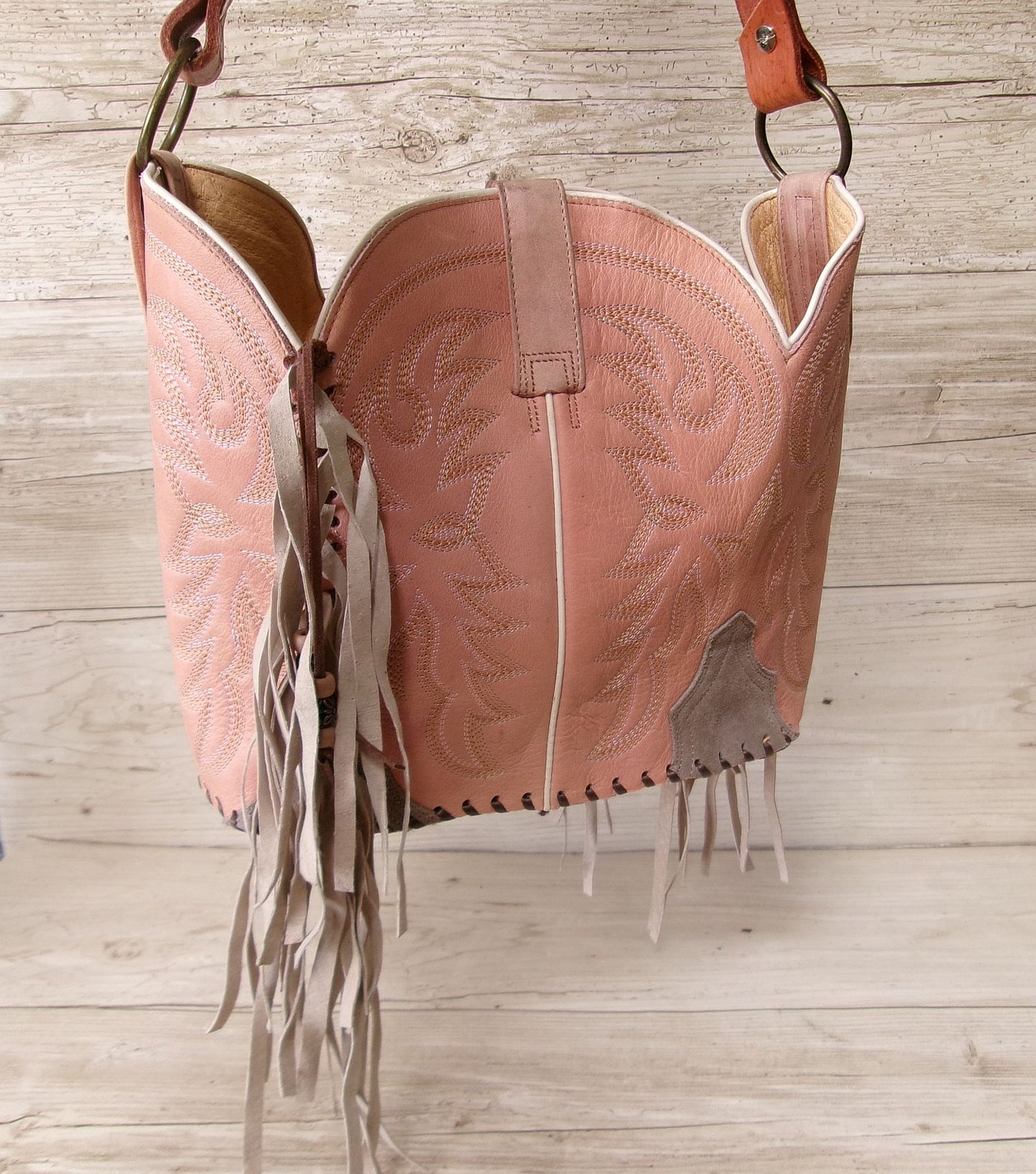 Bucket Bag Cowboy Boot Fringe Purse BK144