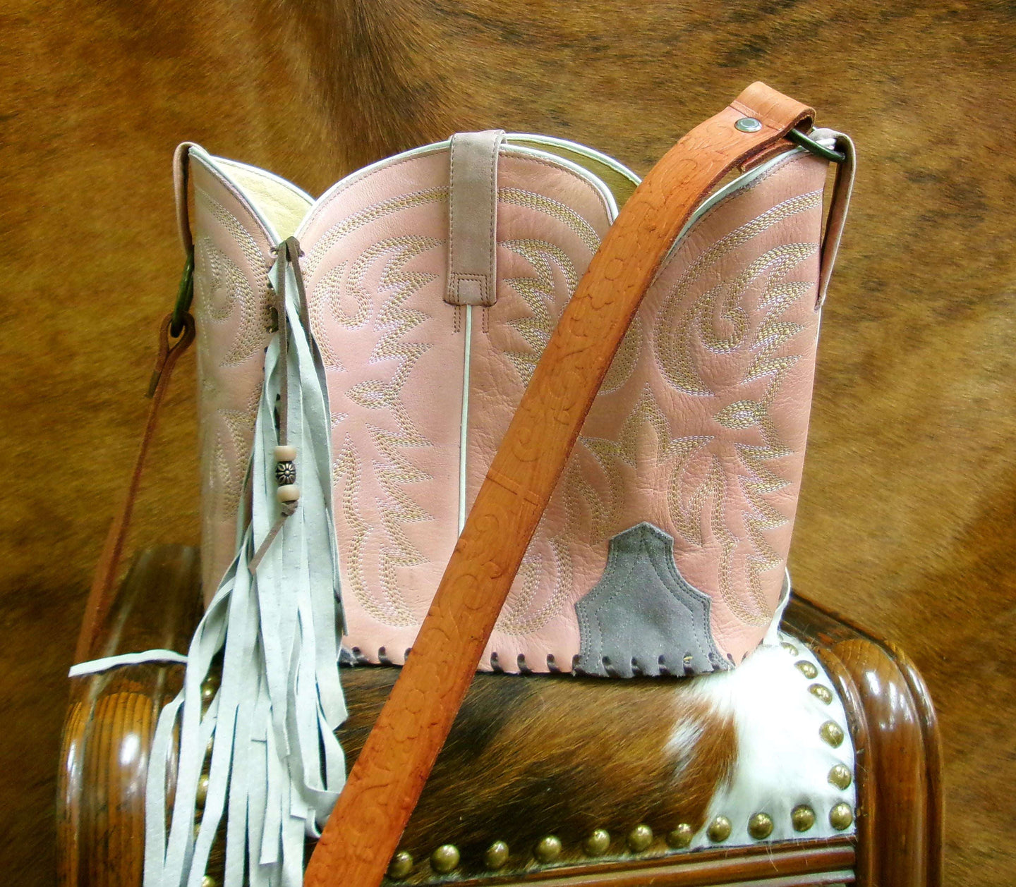 Western Boutique 6Pc Purse Bundle | Fringe & Crossbody handcrafted from cowboy boots. Shop  at ChrisThompsonBags.com and buy the best ["cheetah"] at Chris Thompson Bags.