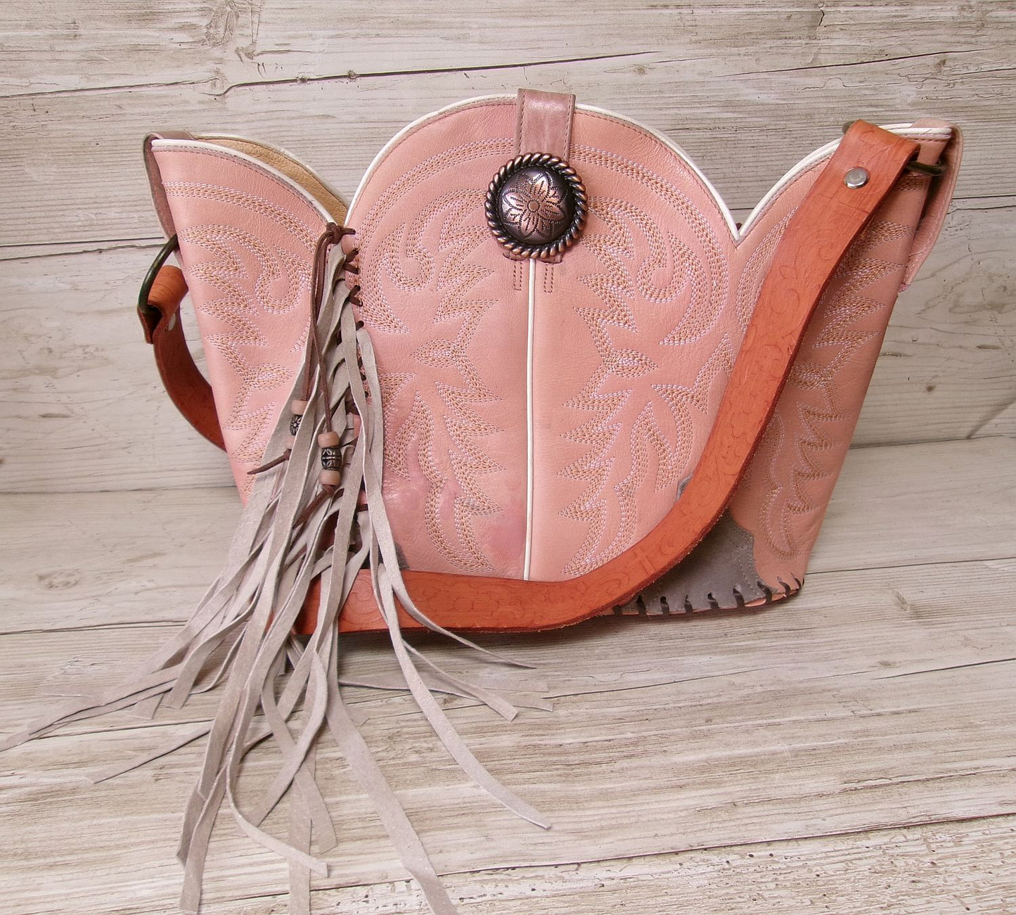 Bucket Bag Cowboy Boot Fringe Purse BK144
