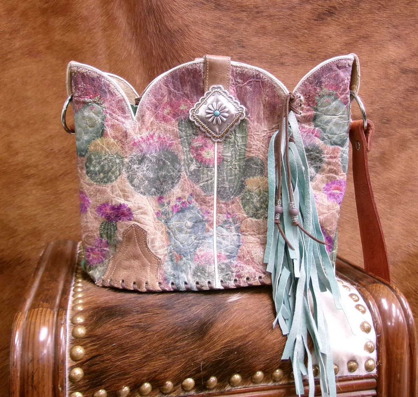 Bucket Bag Cowboy Boot Fringe Purse BK145