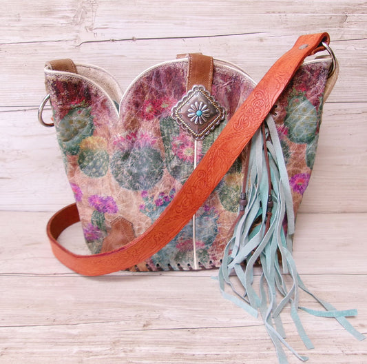 Bucket Bag Cowboy Boot Fringe Purse BK145