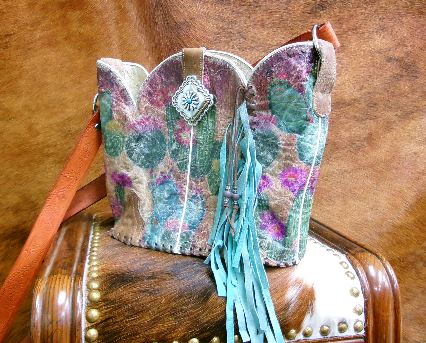 Bucket Bag Cowboy Boot Fringe Purse BK145
