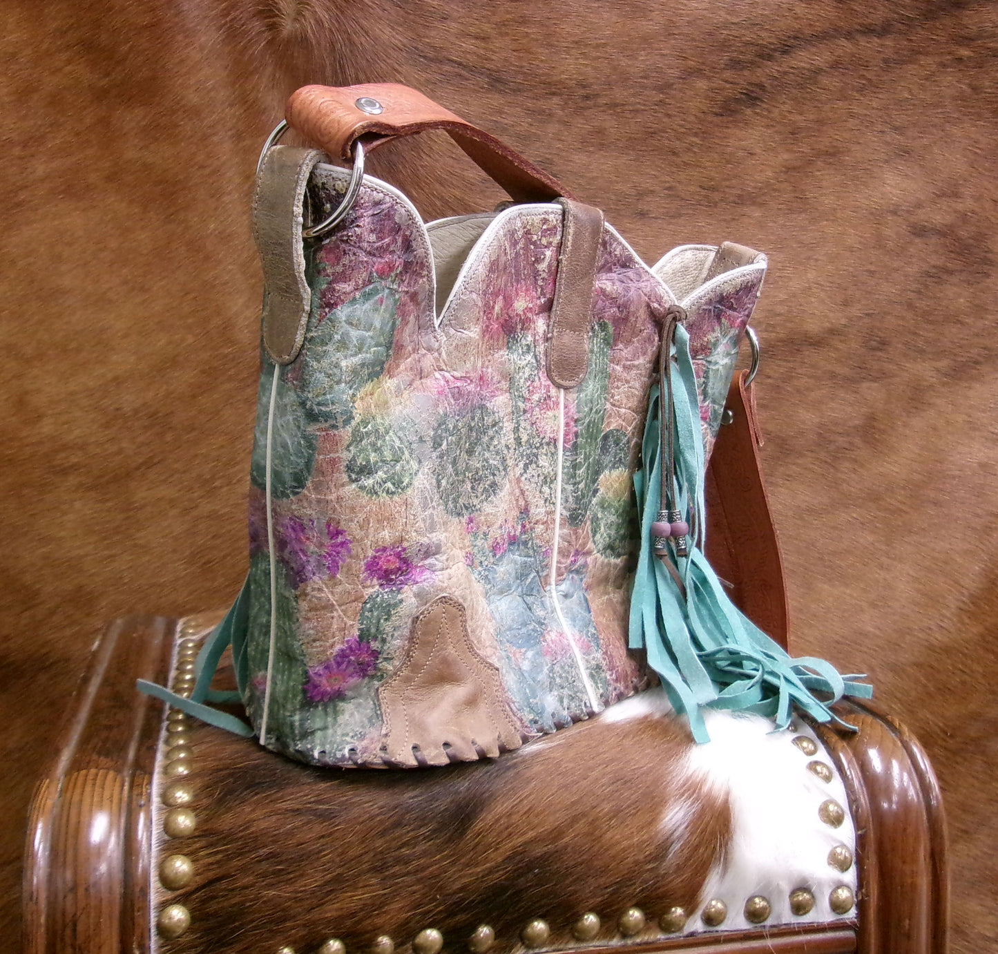 Bucket Bag Cowboy Boot Fringe Purse BK145