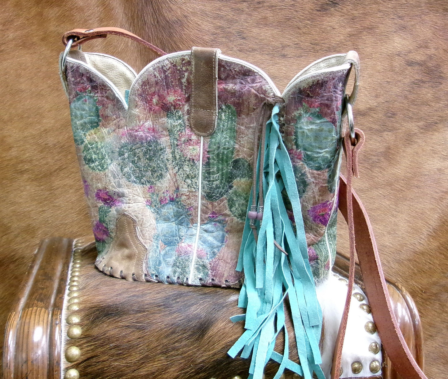 Bucket Bag Cowboy Boot Fringe Purse BK145