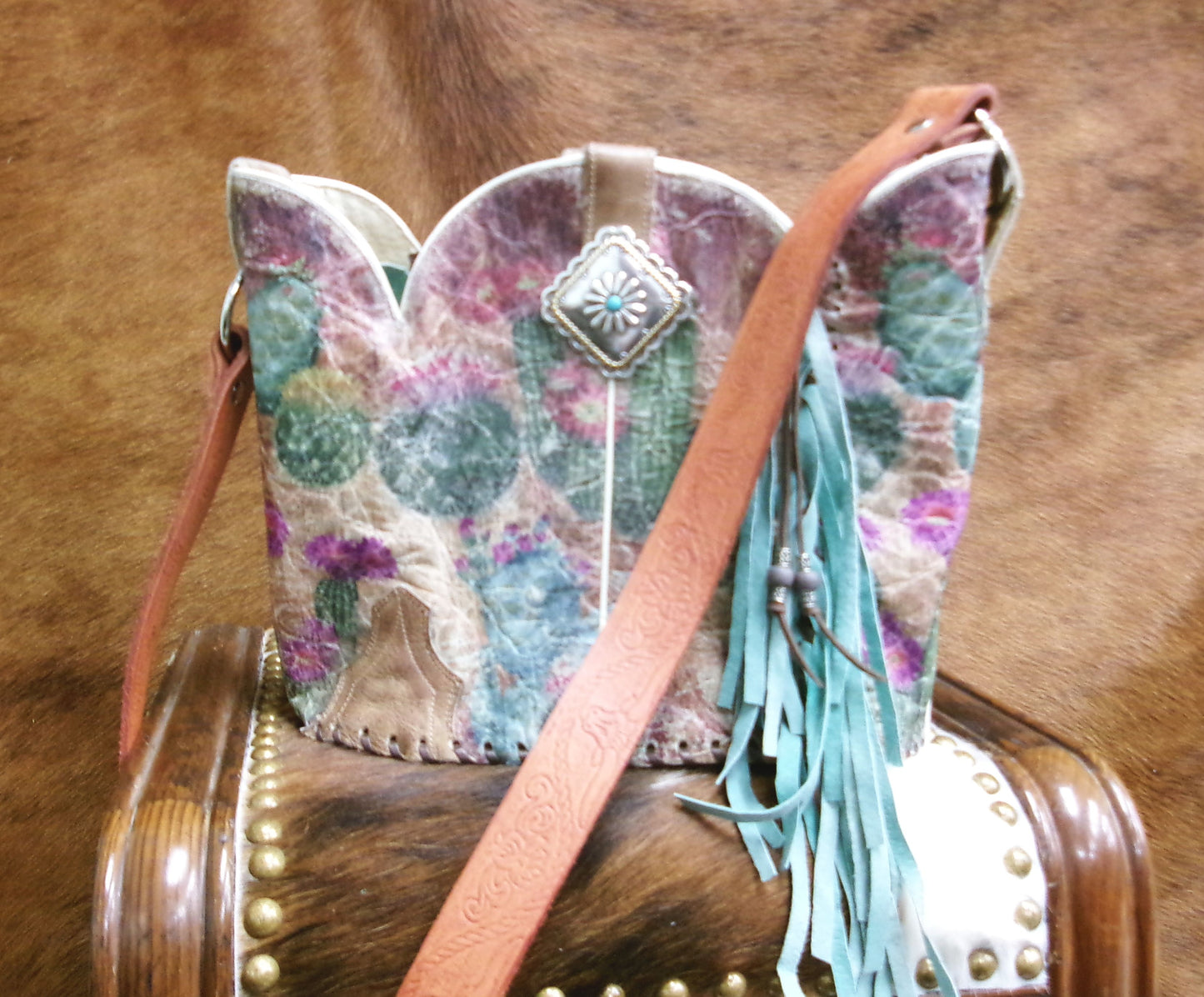 Bucket Bag Cowboy Boot Fringe Purse BK145