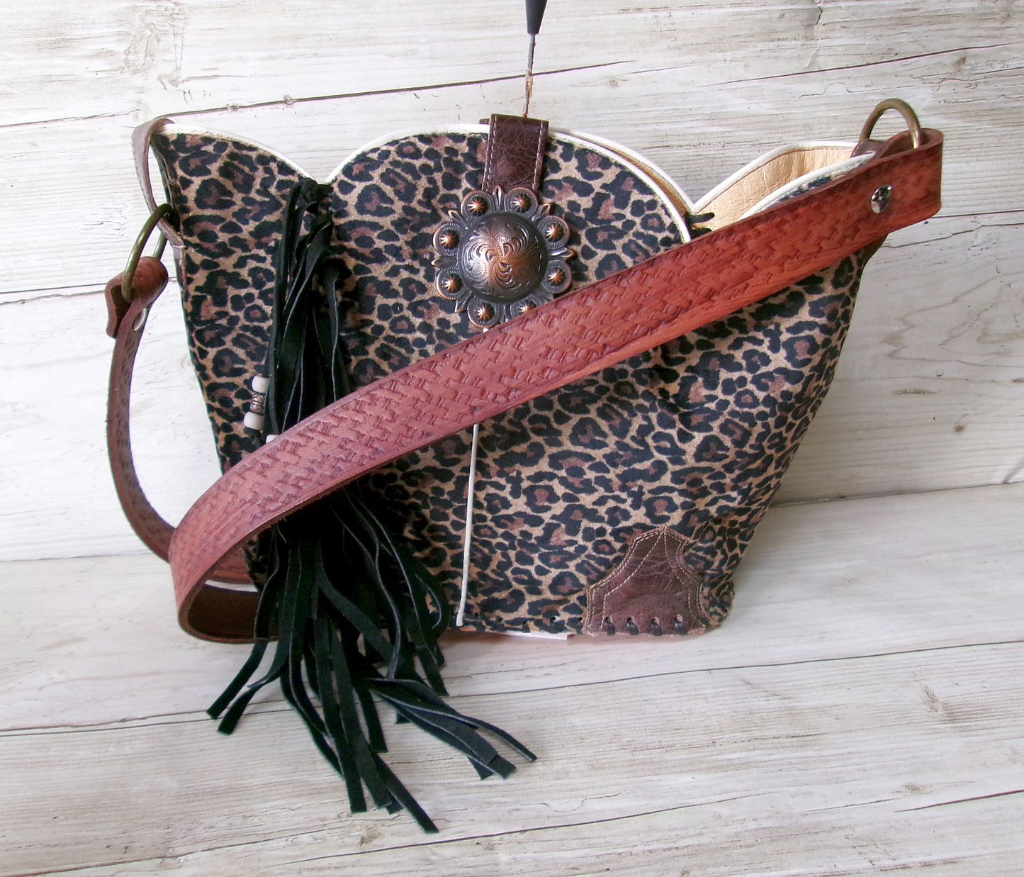 Bucket Bag Cowboy Boot Fringe Purse BK146