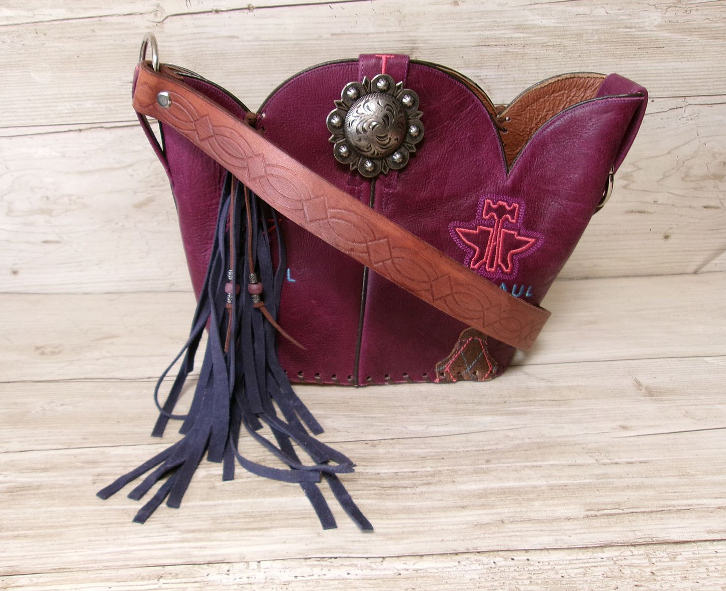 Bucket Bag Cowboy Boot Fringe Purse BK147
