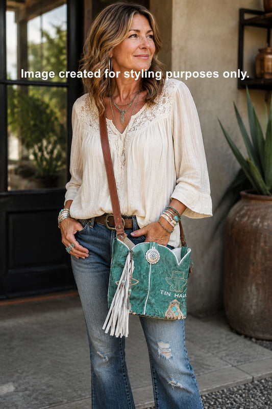 Bucket Bag Cowboy Boot Fringe Purse BK151