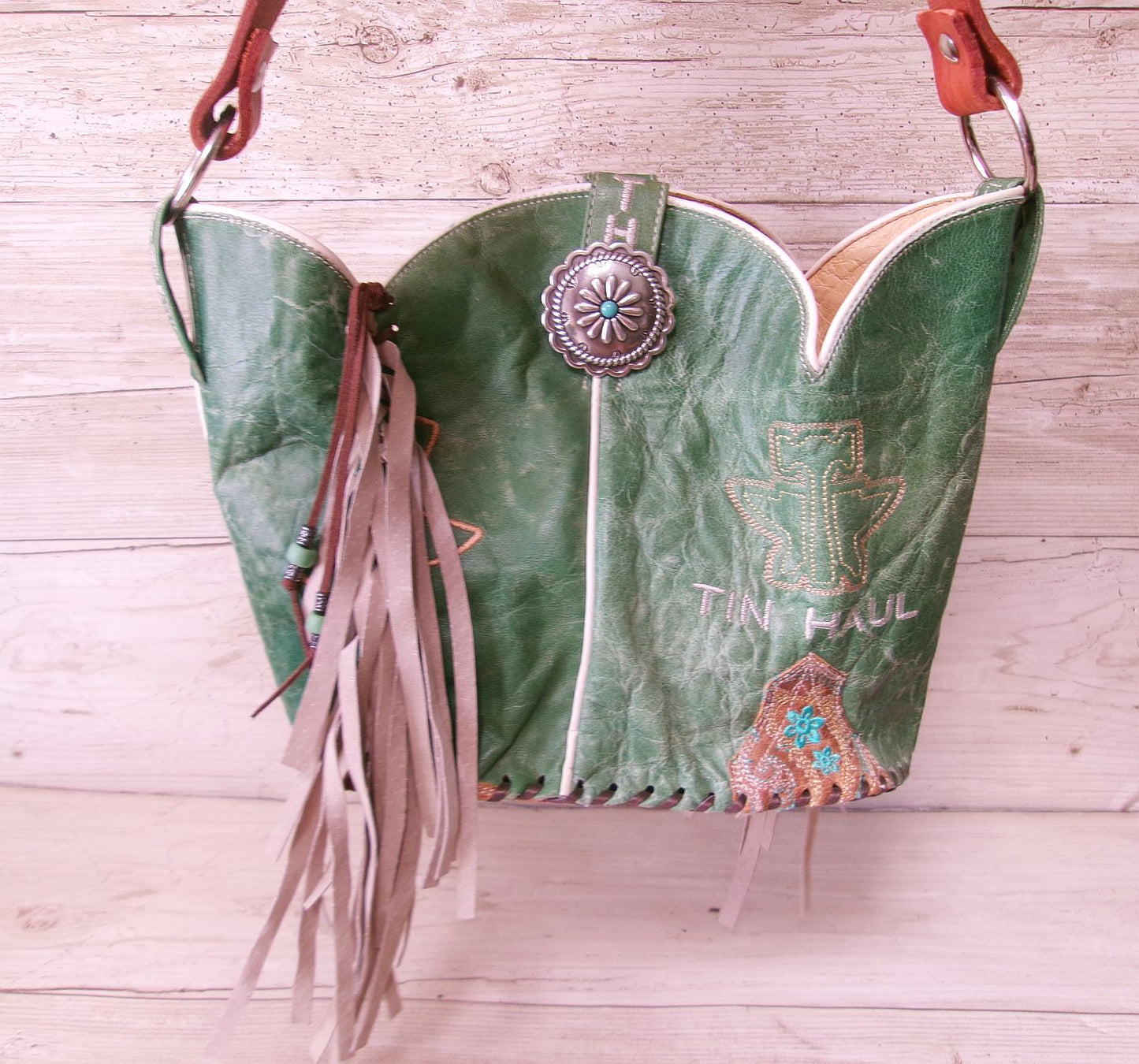 Bucket Bag Cowboy Boot Fringe Purse BK151