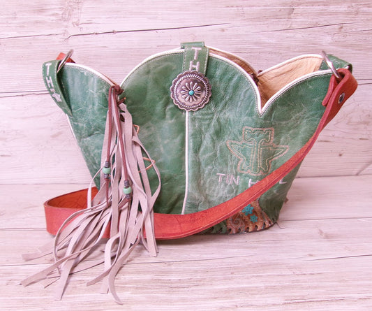 Bucket Bag Cowboy Boot Fringe Purse BK151