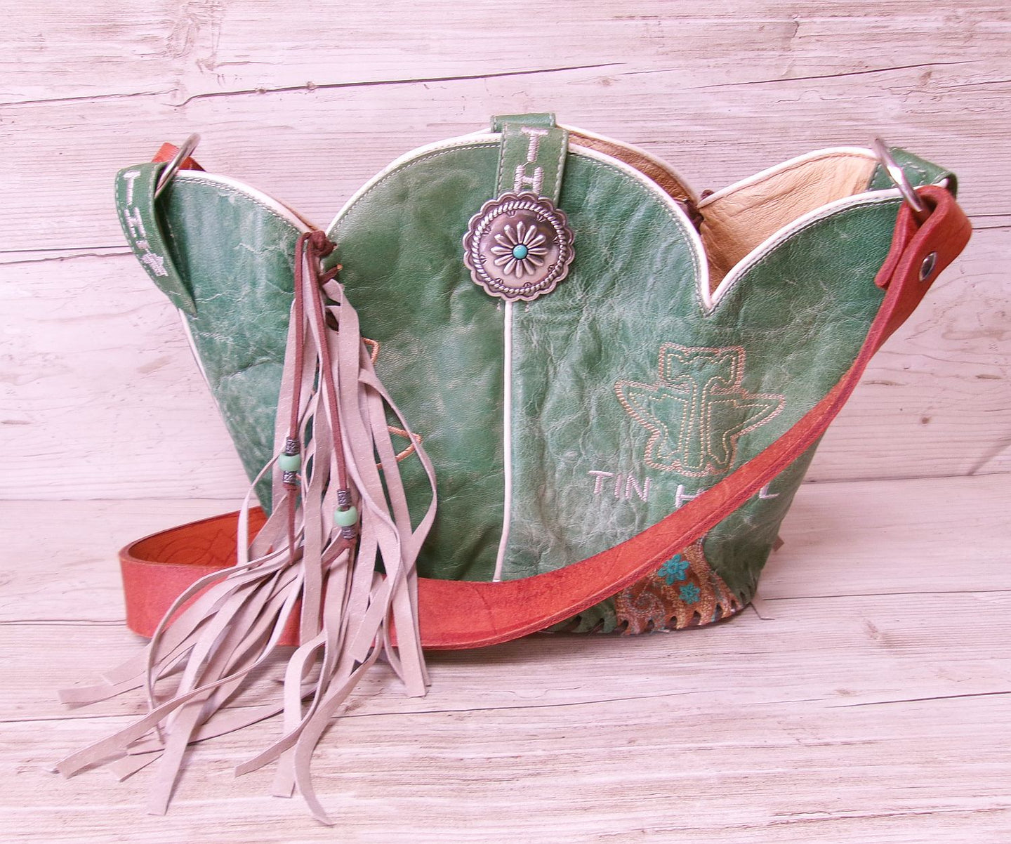 Bucket Bag Cowboy Boot Fringe Purse BK151