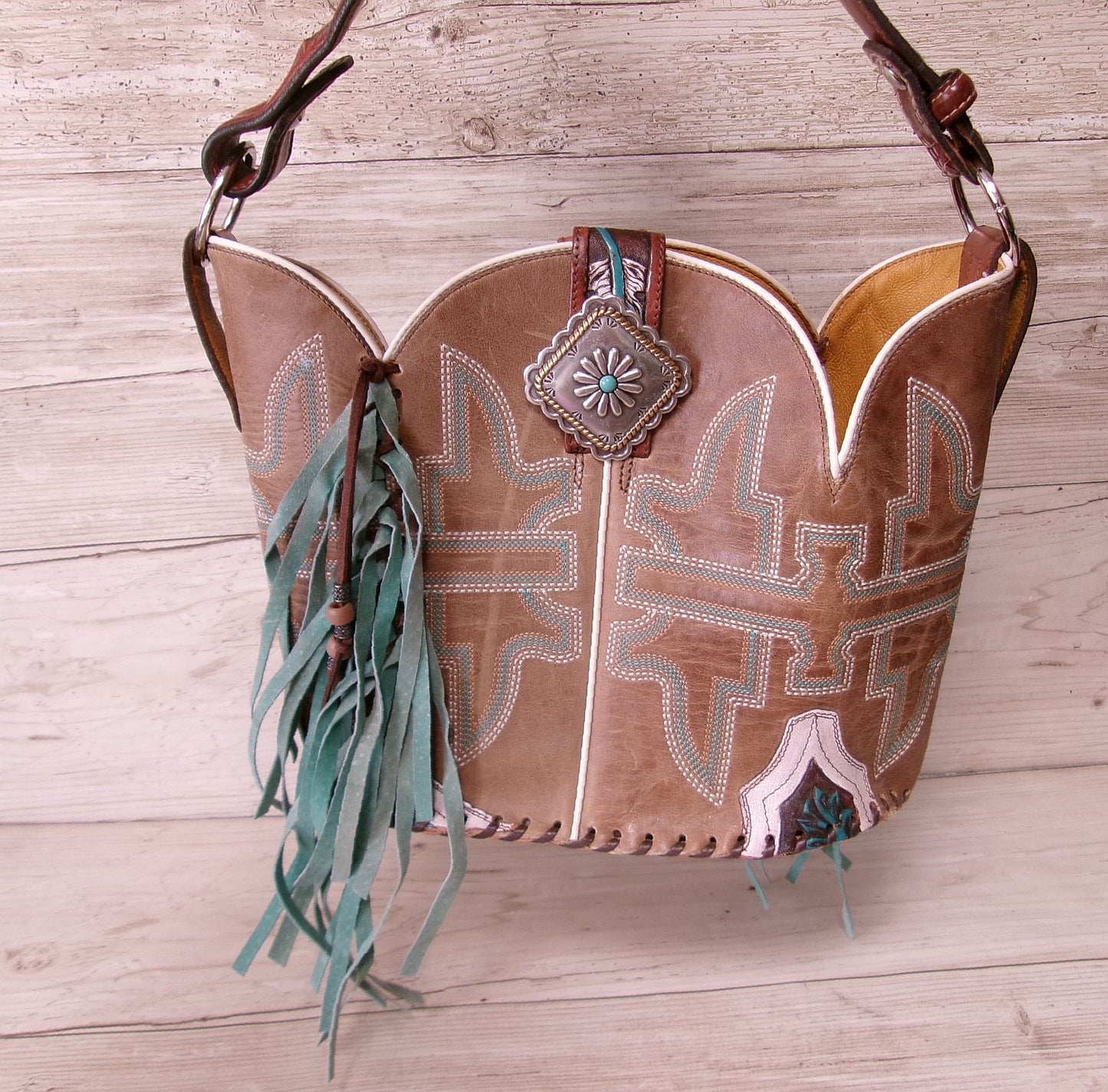 Bucket Bag Cowboy Boot Fringe Purse BK152