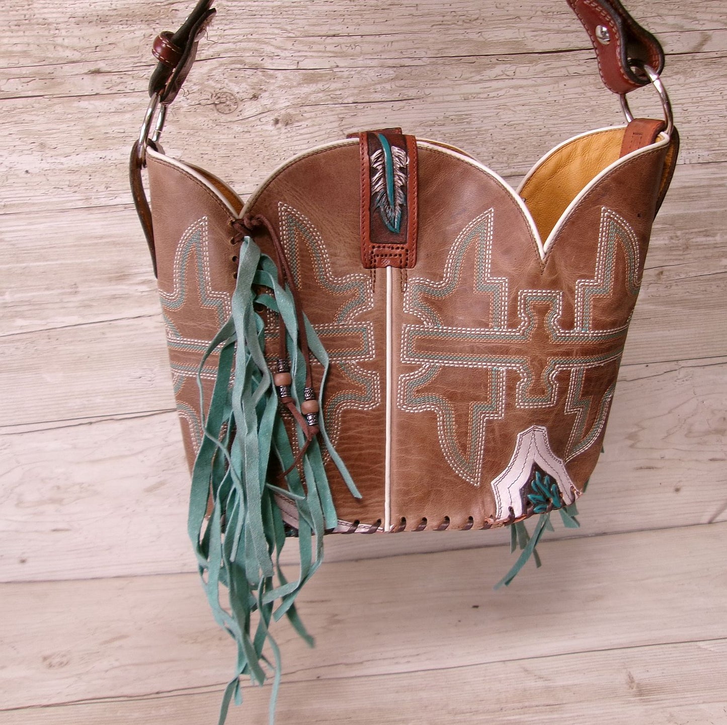 Bucket Bag Cowboy Boot Fringe Purse BK152