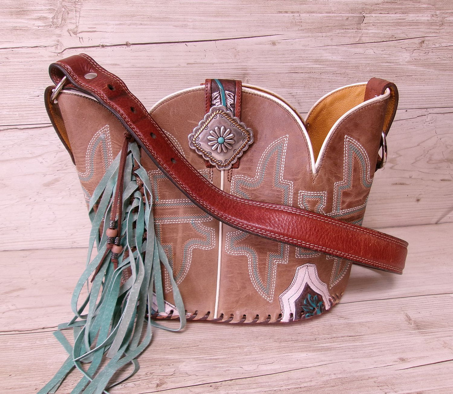 Bucket Bag Cowboy Boot Fringe Purse BK152