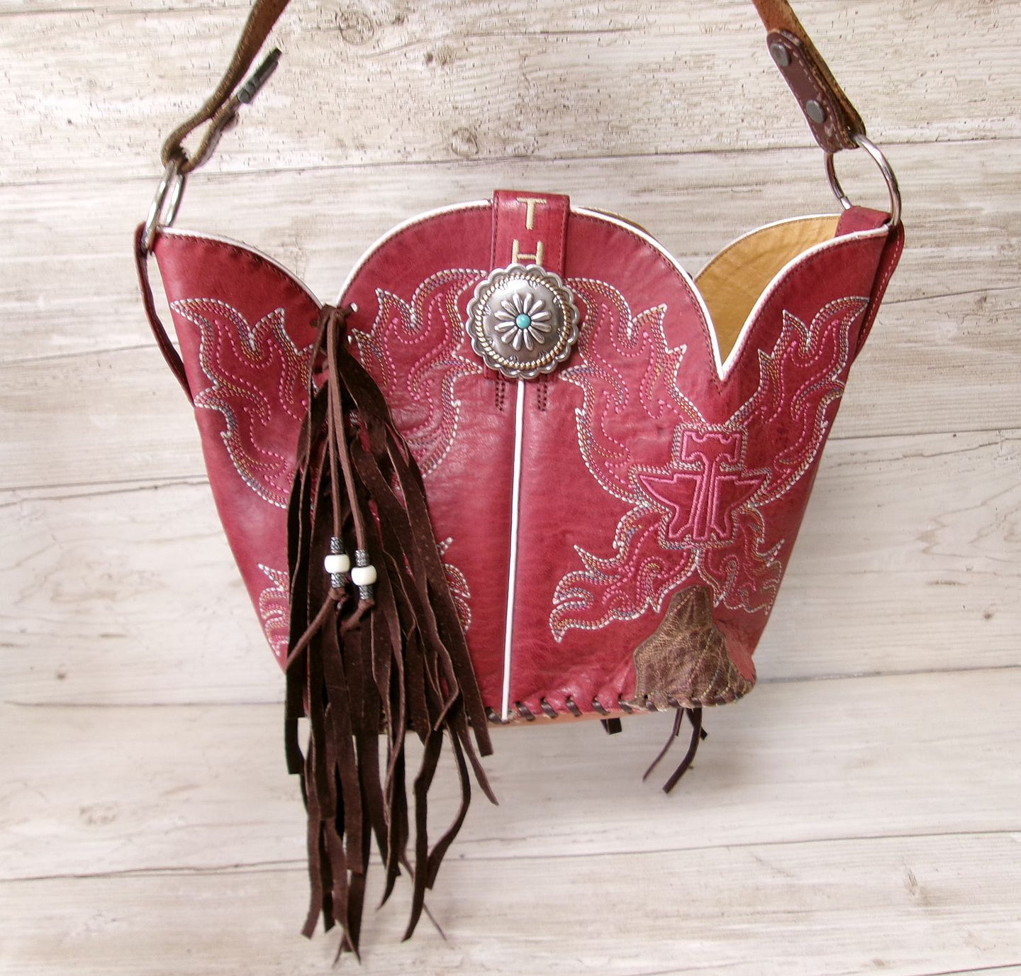 Bucket Bag Cowboy Boot Fringe Purse BK153