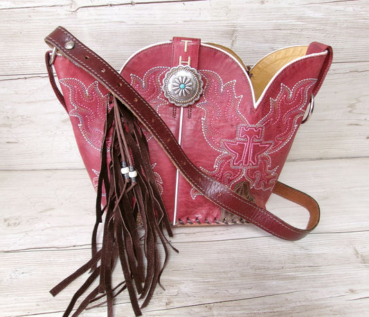 Bucket Bag Cowboy Boot Fringe Purse BK153