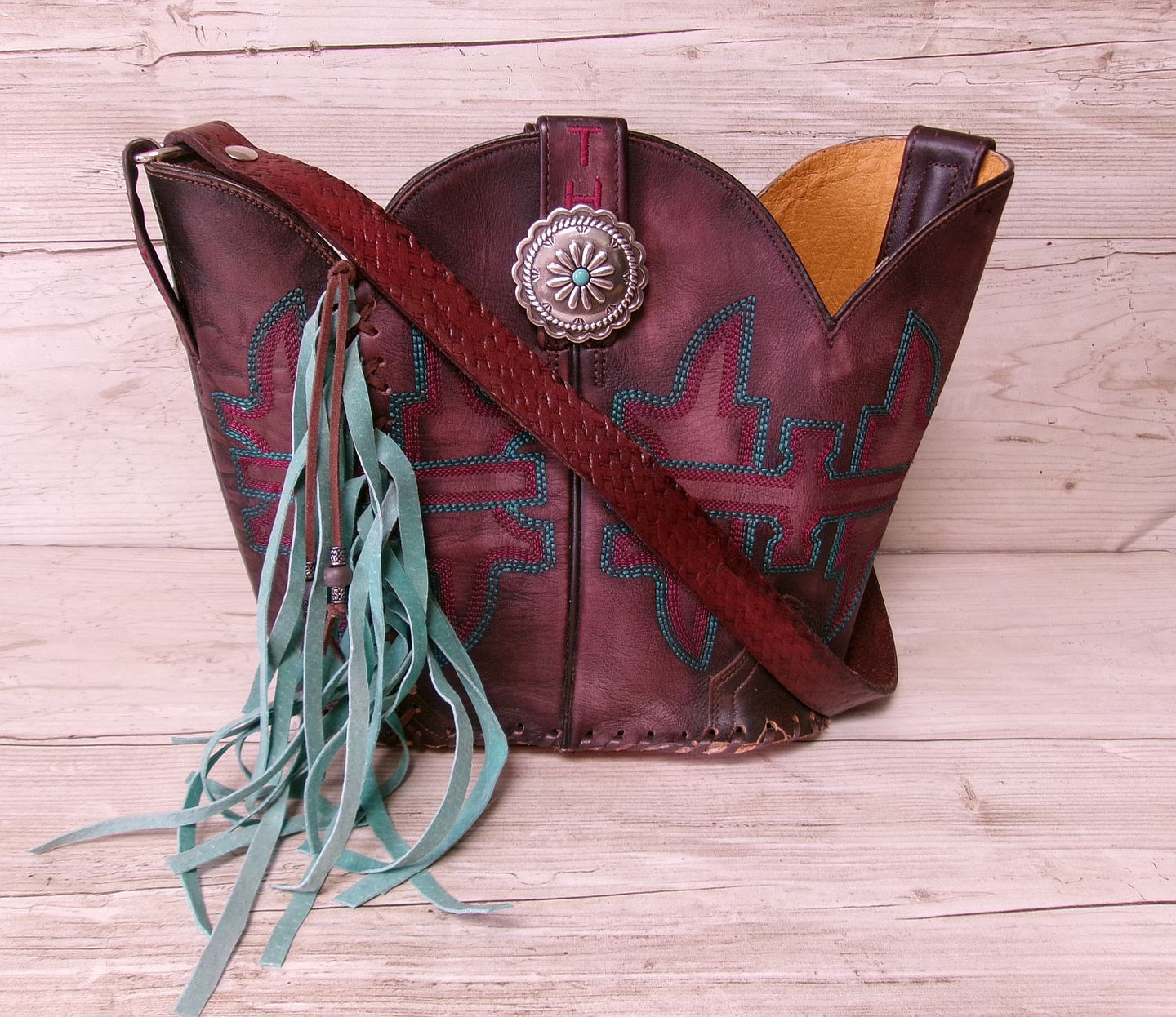 Bucket Bag Cowboy Boot Fringe Purse BK154
