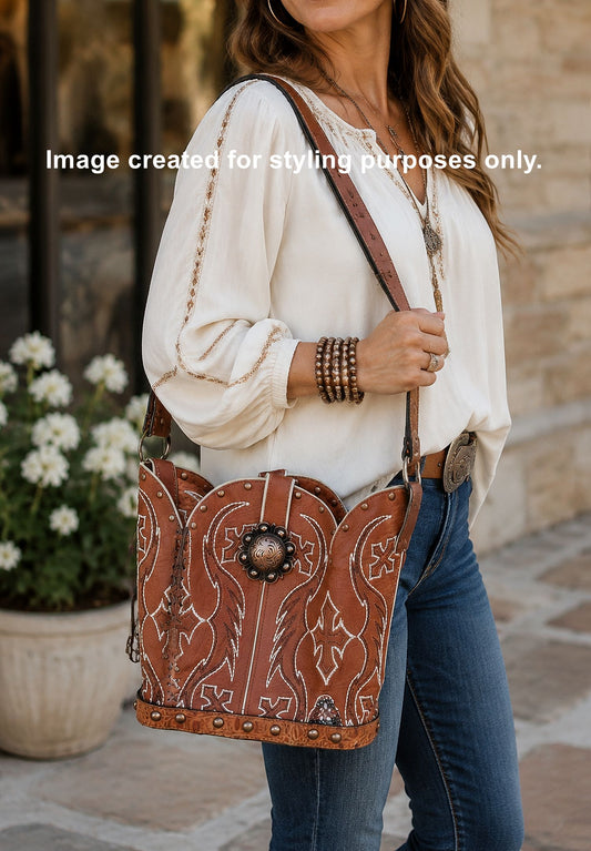 Bucket Bag Cowboy Boot Purse BK161