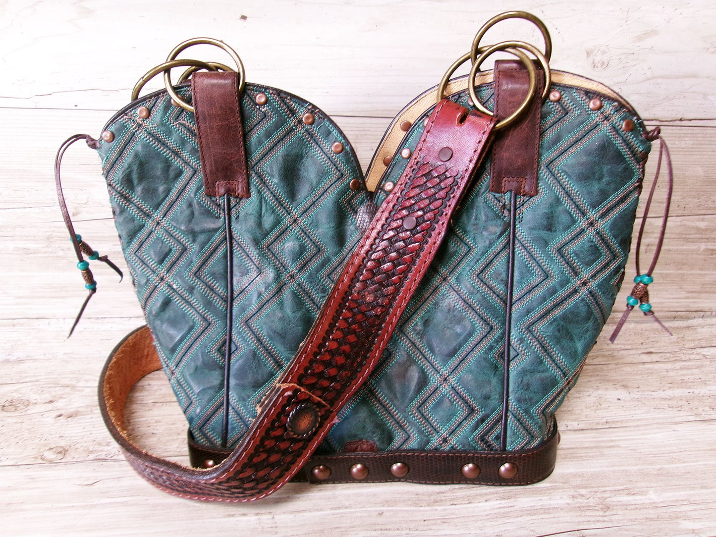 Double Cowboy Boot Purse BK165