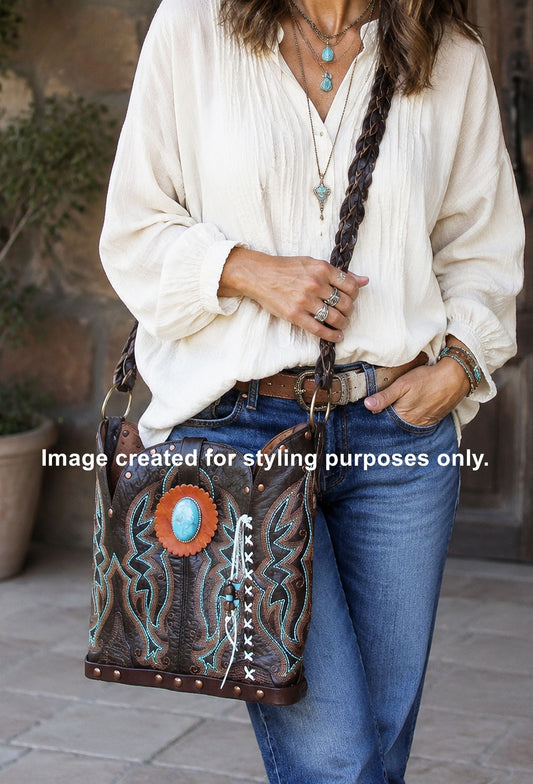 Bucket Bag Cowboy Boot Purse BK167