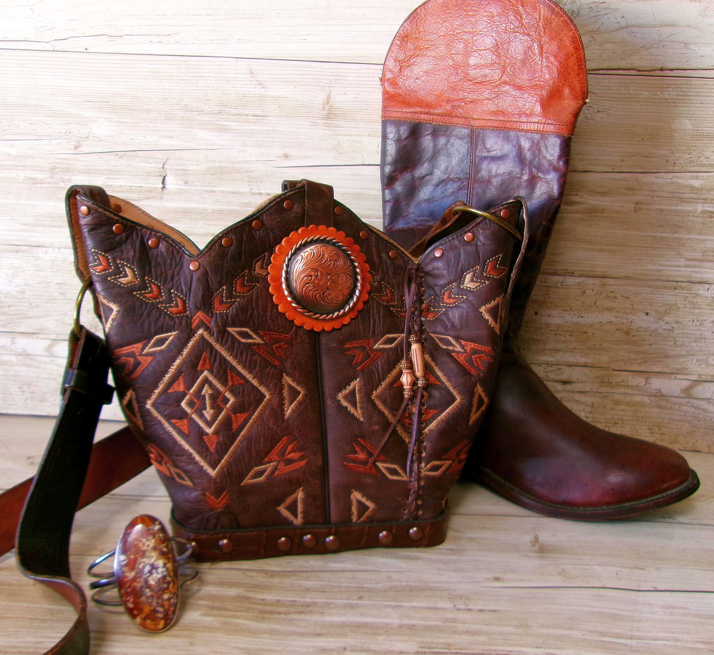 Bucket Bag Cowboy Boot Purse BK169
