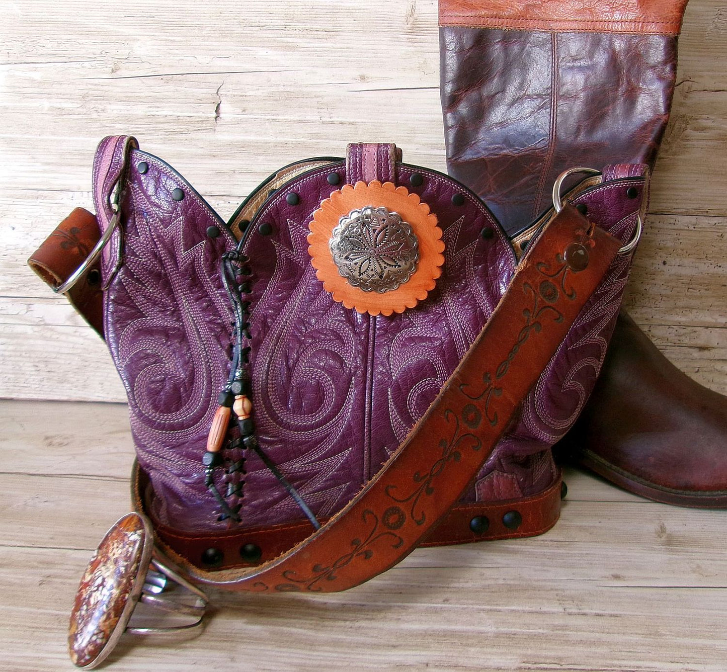 Bucket Bag Cowboy Boot Purse BK170