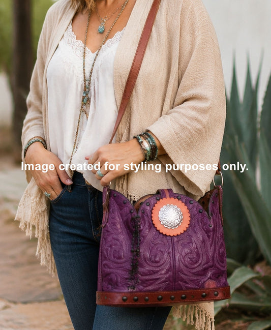 Bucket Bag Cowboy Boot Purse BK170