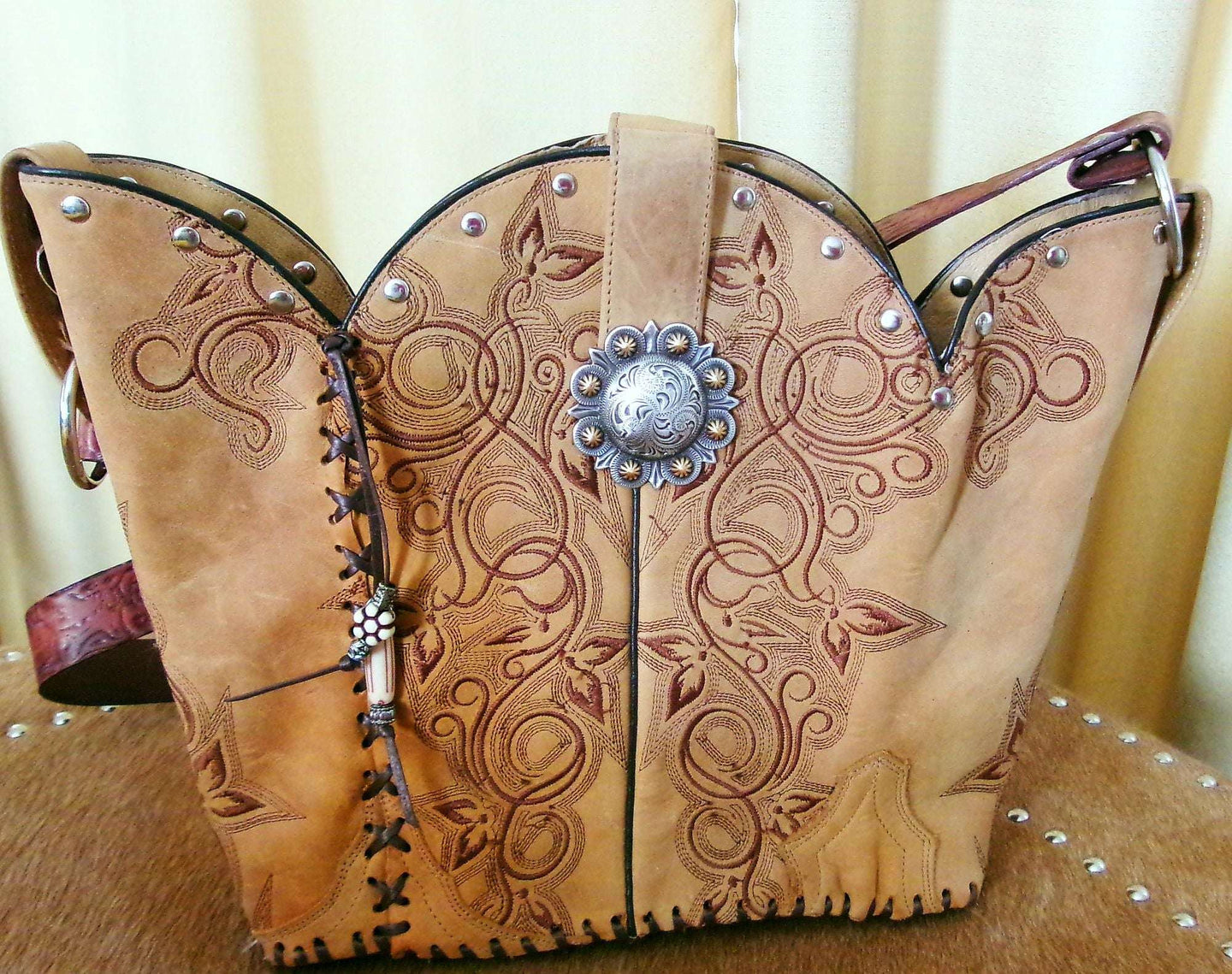Retro Western Boutique 6Pc Purse Bundle | Fringe & Crossbody handcrafted from cowboy boots. Shop  at ChrisThompsonBags.com and buy the best [] at Chris Thompson Bags.