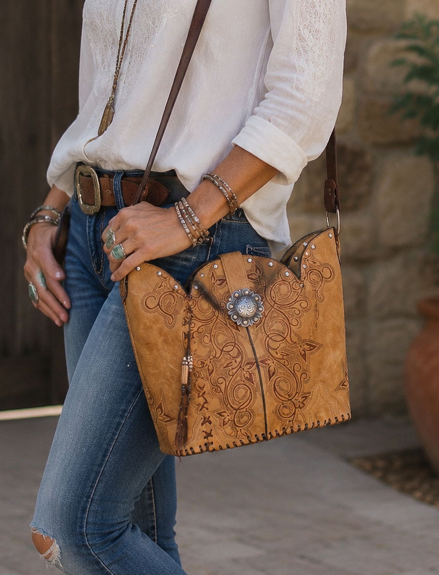 Bucket Bag Cowboy Boot Purse BK61