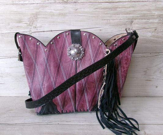 Bucket Bag Cowboy Boot Fringe Purse BK97