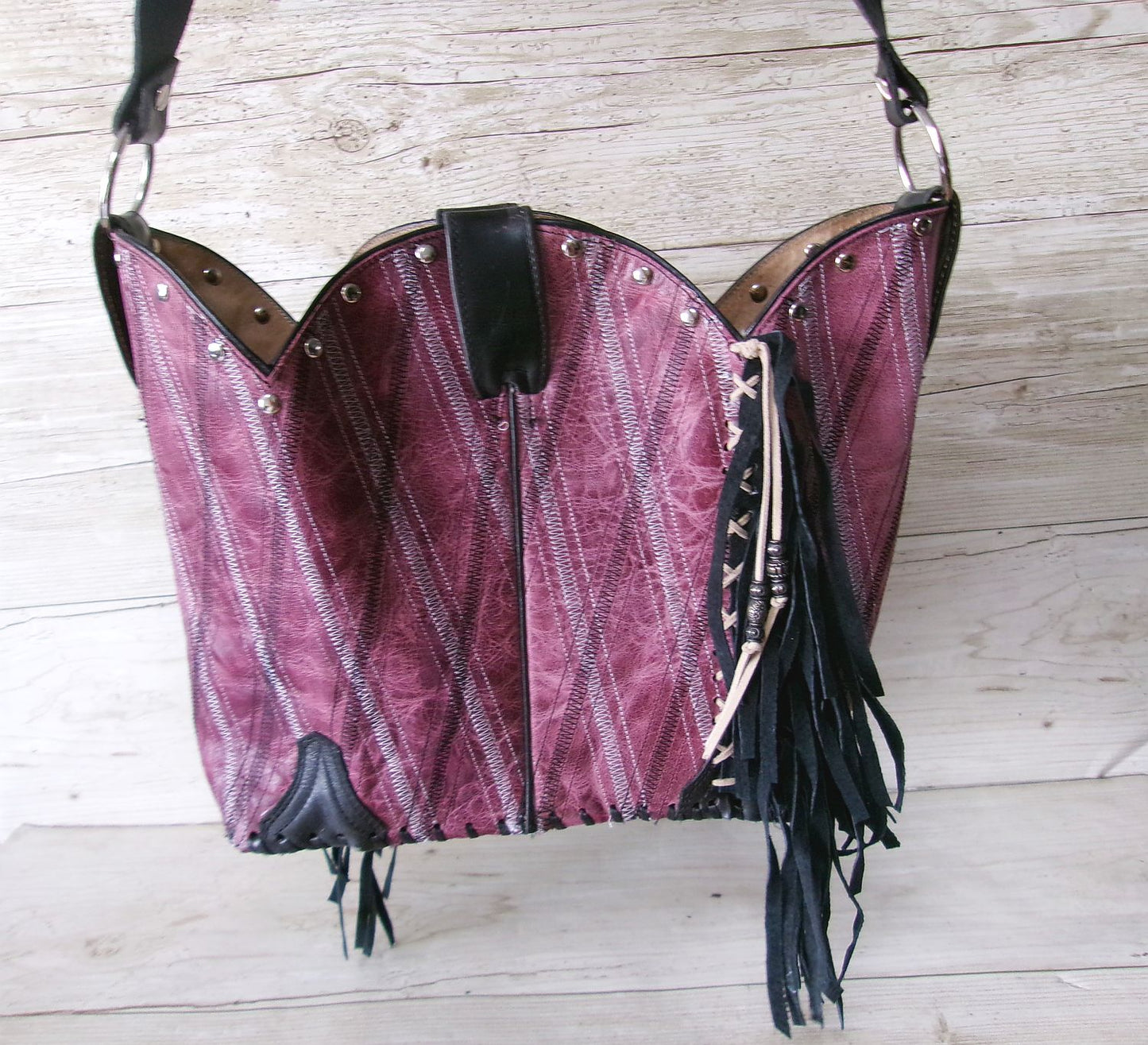 Bucket Bag Cowboy Boot Fringe Purse BK97
