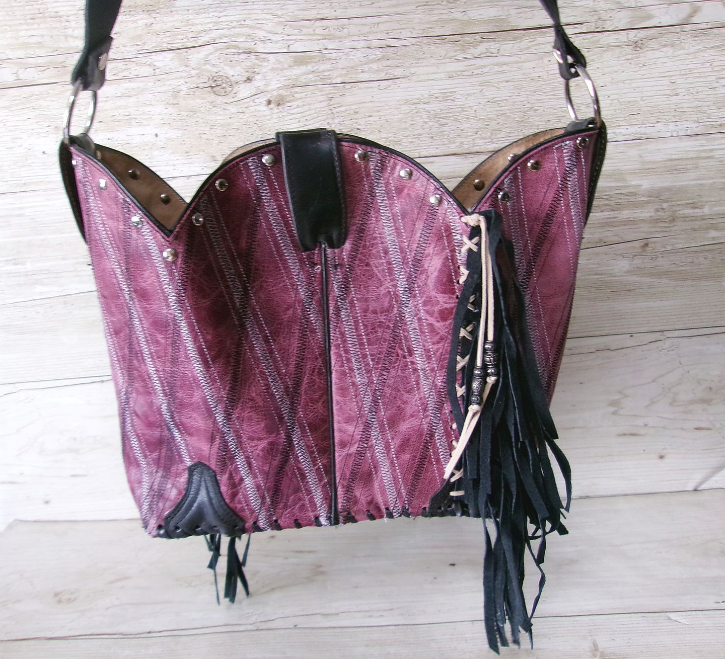 Bucket Bag Cowboy Boot Fringe Purse BK97