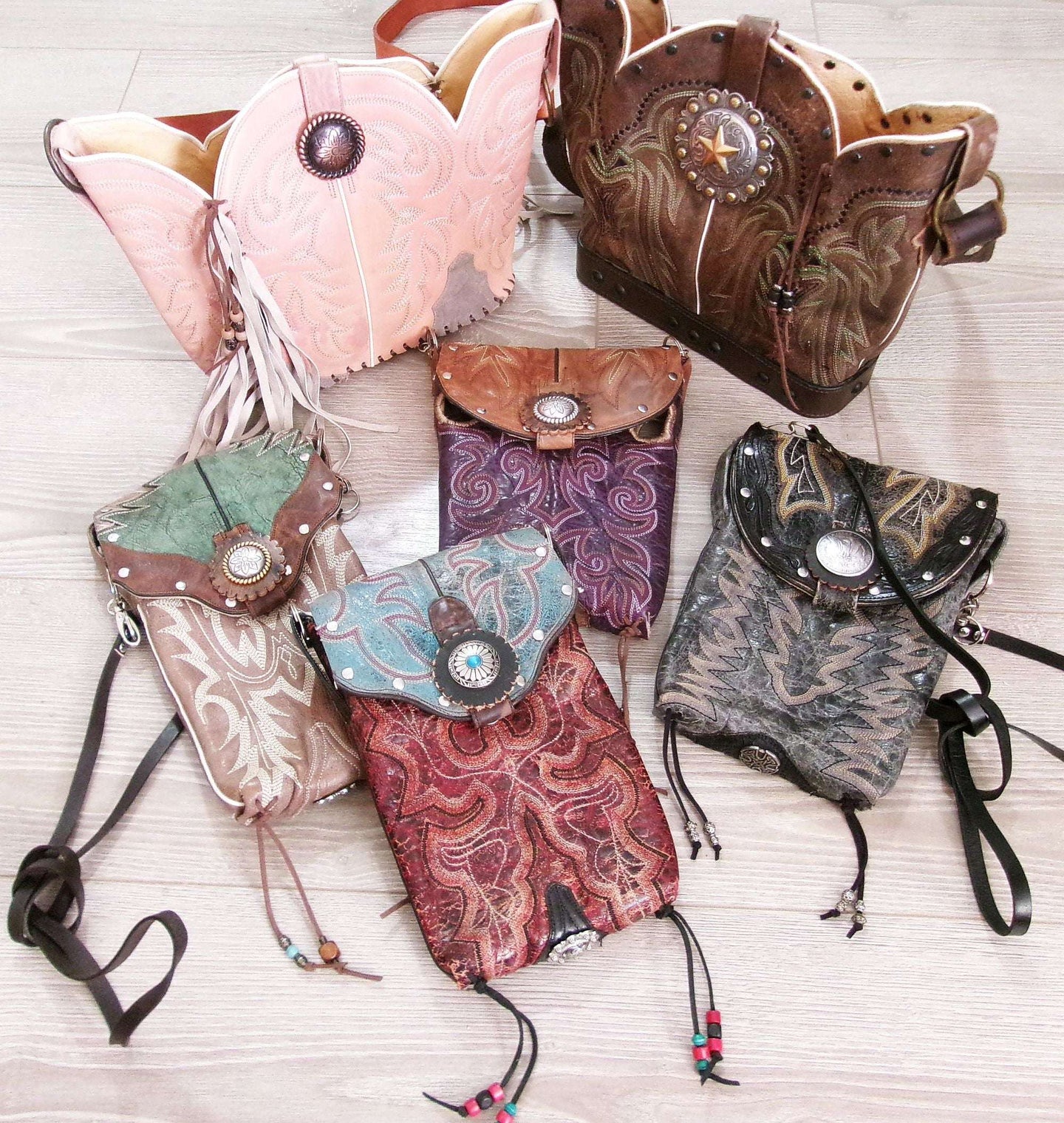 Western Boutique 6Pc Purse Bundle | Fringe & Crossbody handcrafted from cowboy boots. Shop  at ChrisThompsonBags.com and buy the best ["cheetah"] at Chris Thompson Bags.