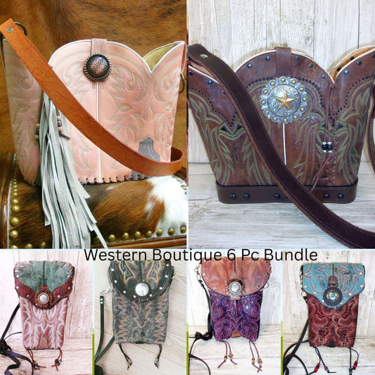 Western Boutique 6Pc Purse Bundle | Fringe & Crossbody handcrafted from cowboy boots. Shop  at ChrisThompsonBags.com and buy the best ["cheetah"] at Chris Thompson Bags.