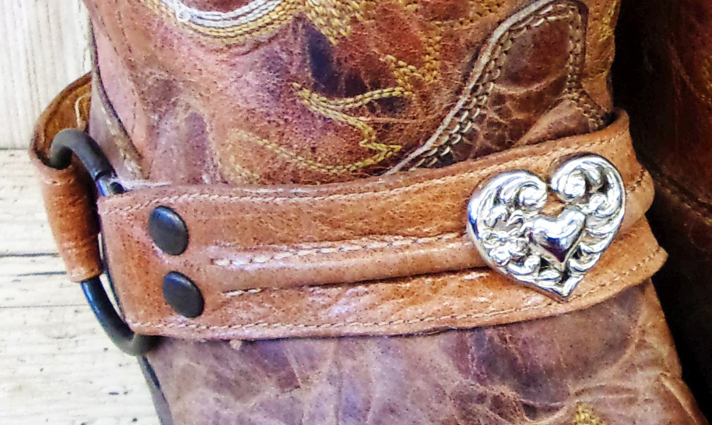 Boot Bracelet Decoration (Single) bw87 handcrafted from cowboy boots. Shop Apparel & Accessories at and buy the best boot accents, boot accessory, boot bling, boot bracelet, boot decor, boot jewelry, boot wrap, cowboy boot bling, cowboy boot decor, cowgirl boot bling, decorate boots, ugg decoration, western boot decor at Chris Thompson Bags.
