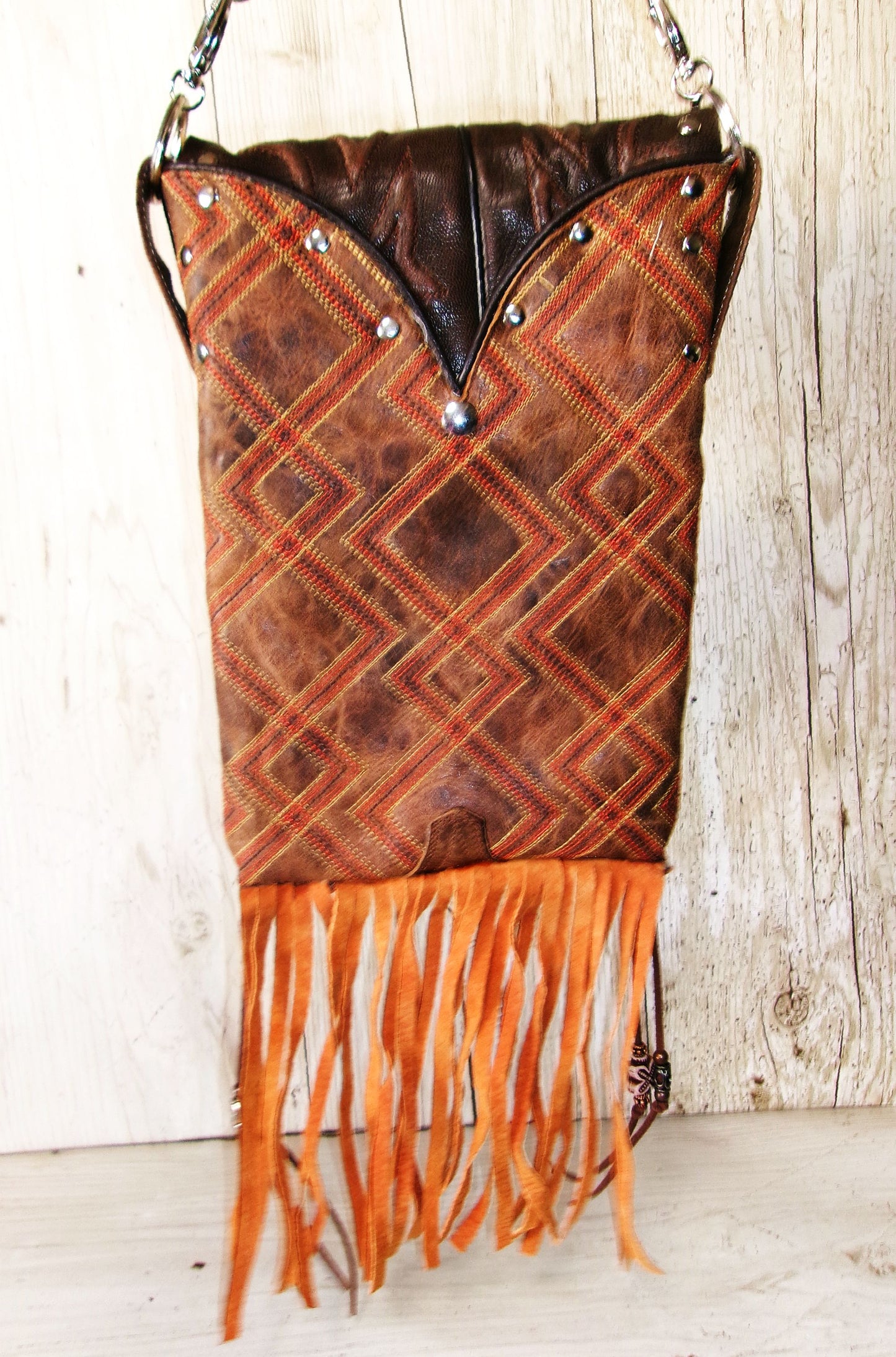 Crossbody Hipster Bag Bundle 5 Pc | Leather Bag | Phone Divider handcrafted from cowboy boots. Shop  at ChrisThompsonBags.com and buy the best [] at Chris Thompson Bags.